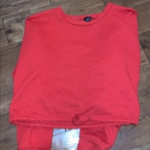 Rue 21 red cropped sweatshirt adjustable